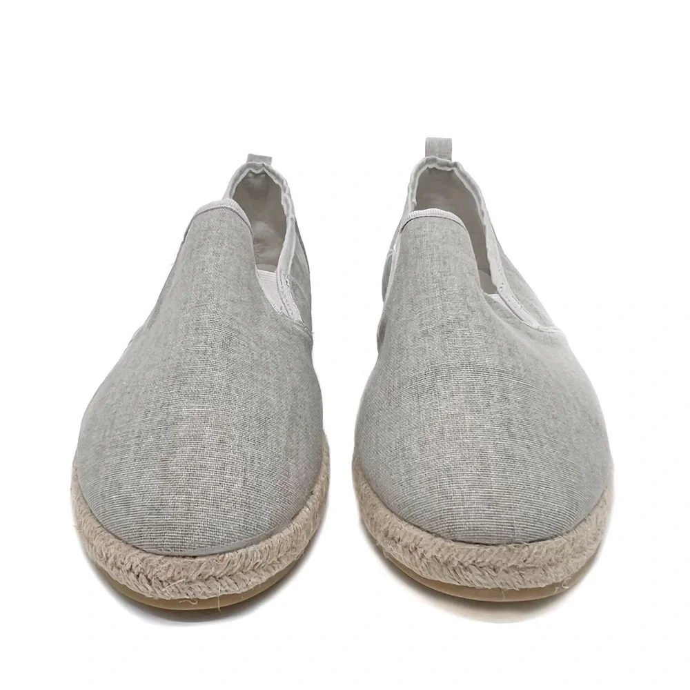 Journee Collection Daphne Linen Espadrille Flats Grey Size 10
